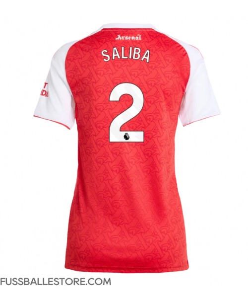 Günstige Arsenal William Saliba #2 Heimtrikot Damen 2025-26 Kurzarm Günstige Arsenal William Saliba #2 Heimtrikot Damen 2025-26 Kurzarm